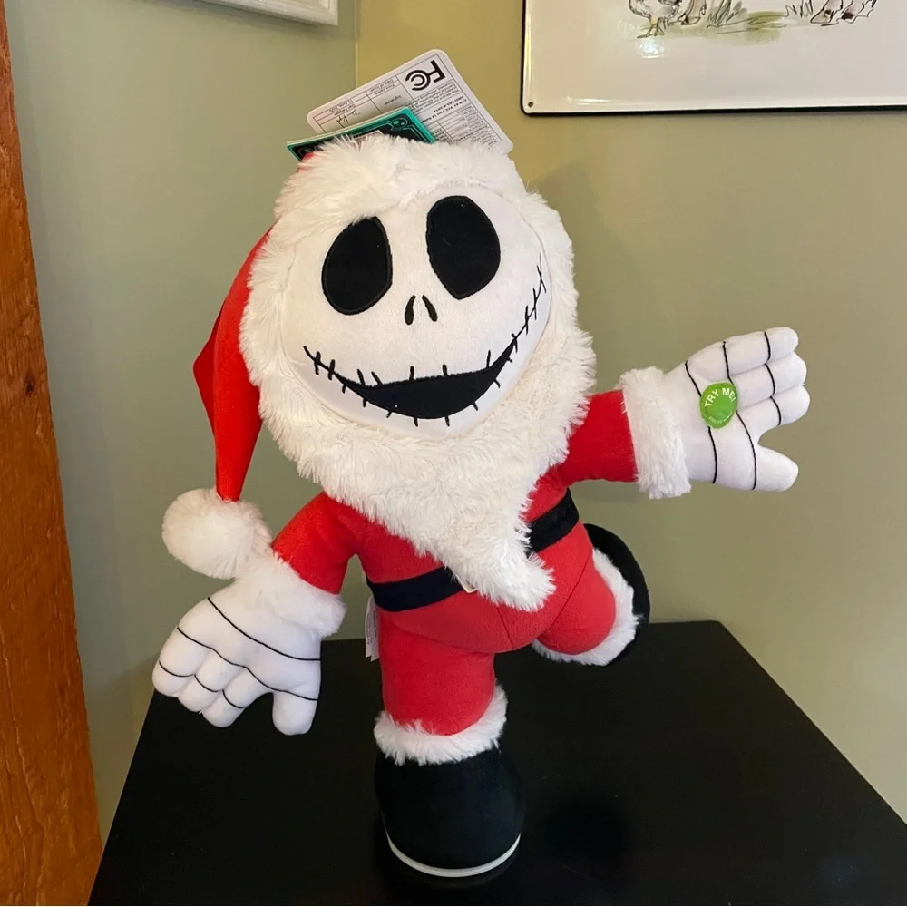 NWT Nightmare Before Christmas ANIMATED MUSICAL Jack Skellington Santa SEE VIDEO